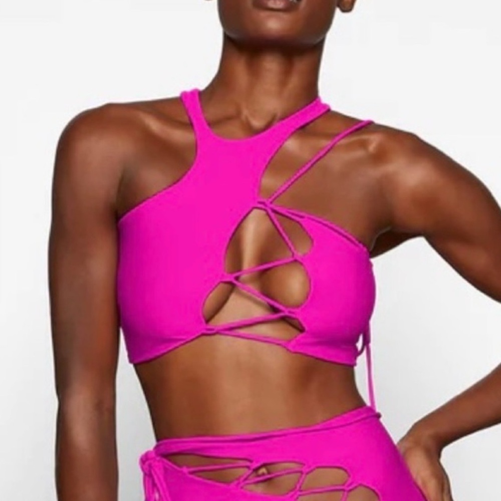SKIMS Hot Pink Cutout Top
